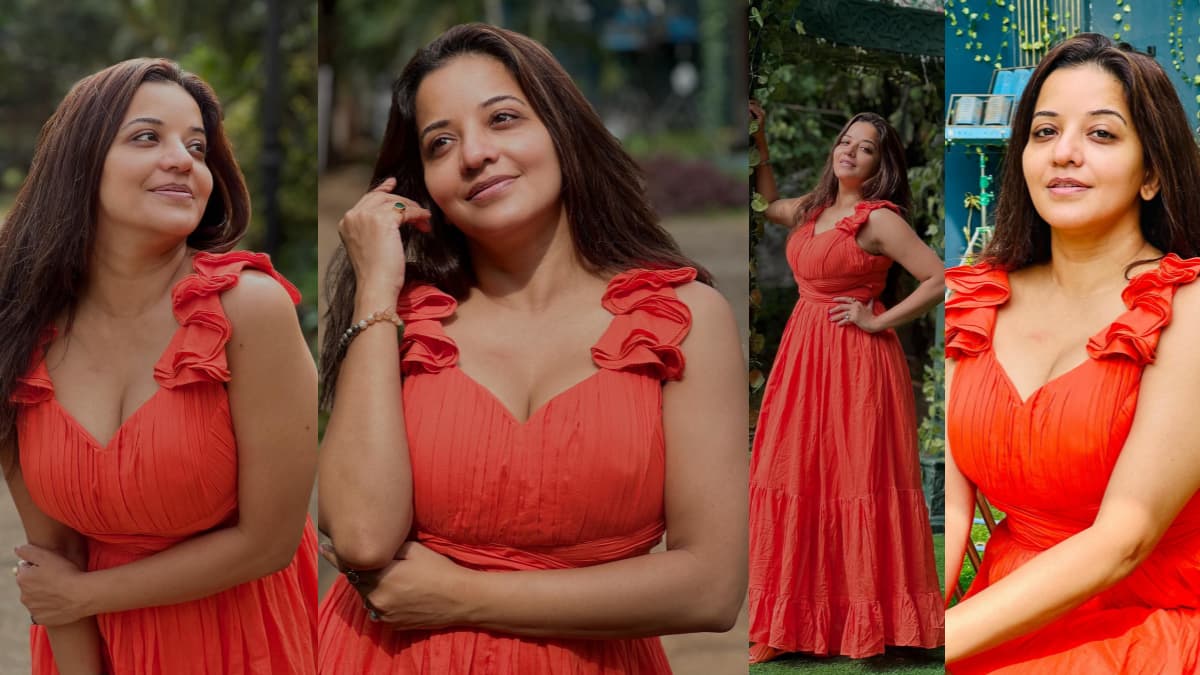 Hot Monalisa Pic: মোনালিসার নতুন ছবিতে তোলপাড় নেট দুনিয়া। গাউনের ভাঁজ থেকে দেখা যাচ্ছে ক্লিভেজ