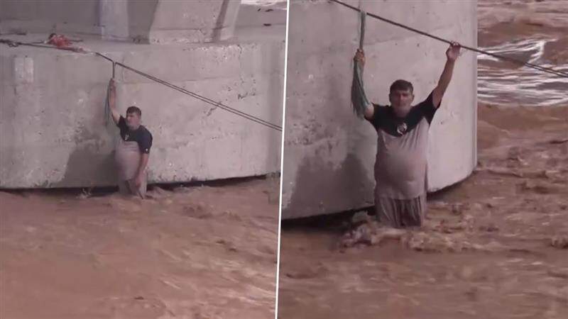 Man Was Trapped In Middle Of River Video: হু হু করে জল বাড়ছে নদীর, ভেসে যাচ্ছে গরু, ছাগল; মৃত্যু ফাঁদে আটকে ছটপট করলেন মাঝ বয়সী ব্যক্তি, ভাইরাল ভিডিয়ো