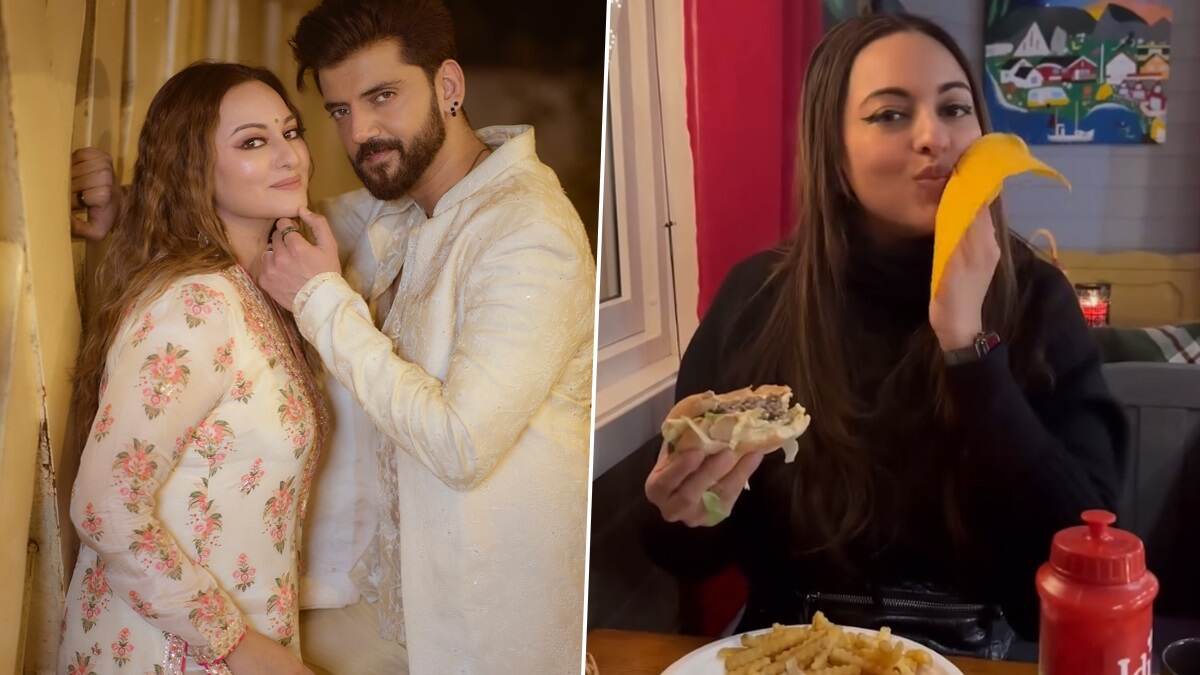 Sonakshi Sinha's Birthday Video: বার্গার খেতে গিয়ে মুখে মেয়োনিজ় মাখামাখি, জন্মদিনে সোনাক্ষীর খাওয়ার ভিডিয়ো পোস্ট করলেন জা়হির, দেখুন