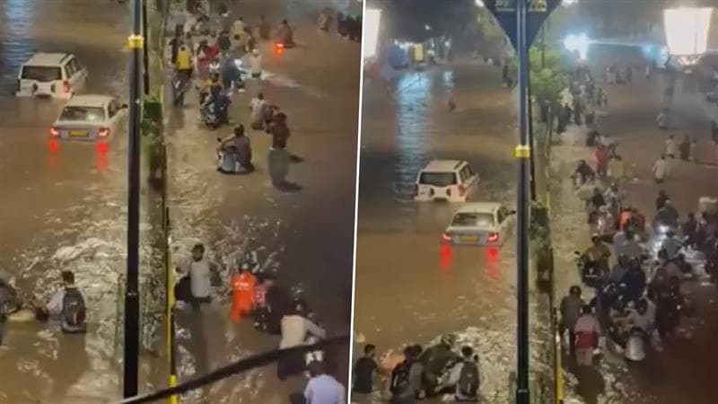 Gurugram Rain: জলে ভাসছে গুরগাঁওয়ের রাস্তাঘাট, দেখুন ভিডিও
