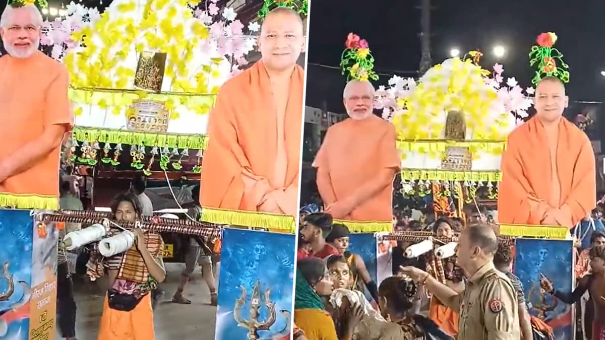 Kanwar Yatra: মুজাফফরনগরে গঙ্গা জলের সঙ্গে নরেন্দ্র মোদী, যোগী এবং মহারানা প্রতাপের কাটআউট বহন করছেন কানওয়ারিয়া