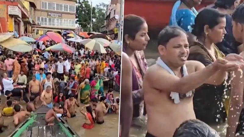 Guru Purnima: গুরু পূর্ণিমা উপলক্ষে গঙ্গা নদীতে পবিত্র স্নান করছেন ভক্তরা, দেখুন ভিডিও