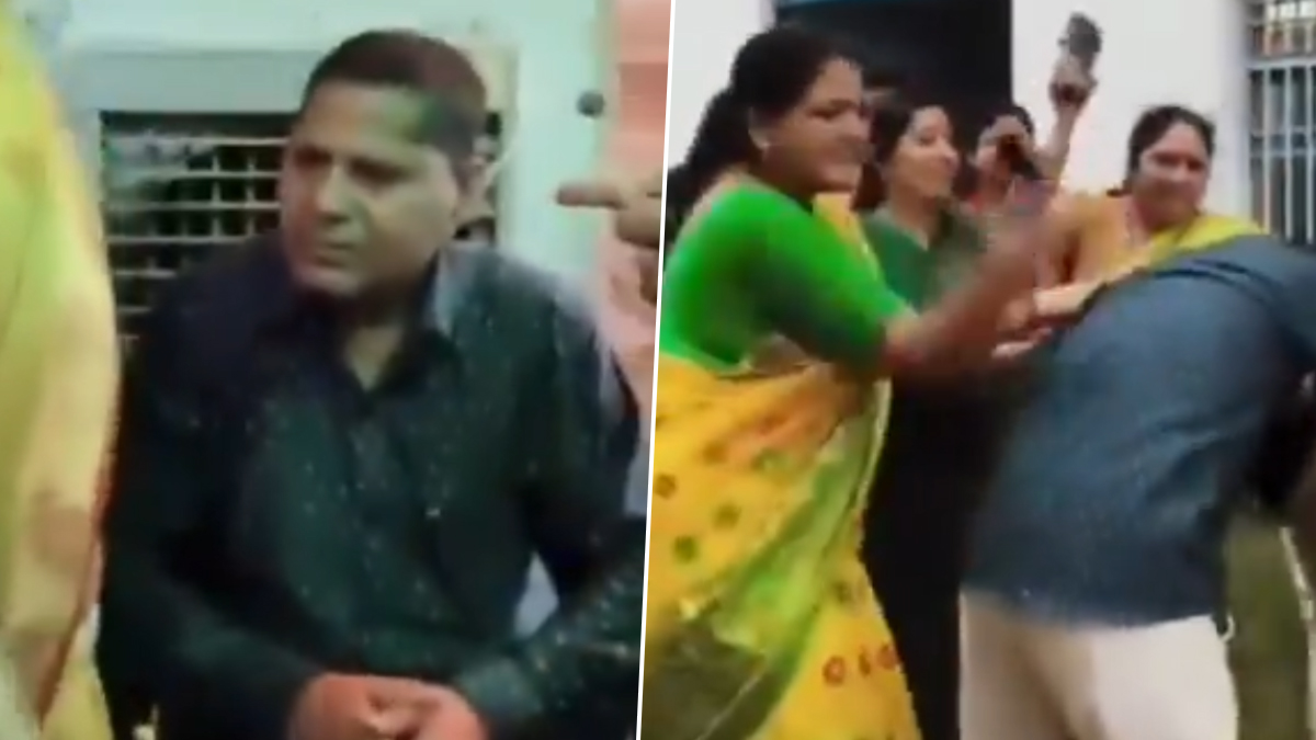 BJP Worker Viral Video: বিজেপি কর্মীকে চটি দিয়ে বেদম পেটালেন মহিলা কর্মীরা, দেখুন ভাইরাল ভিডিও