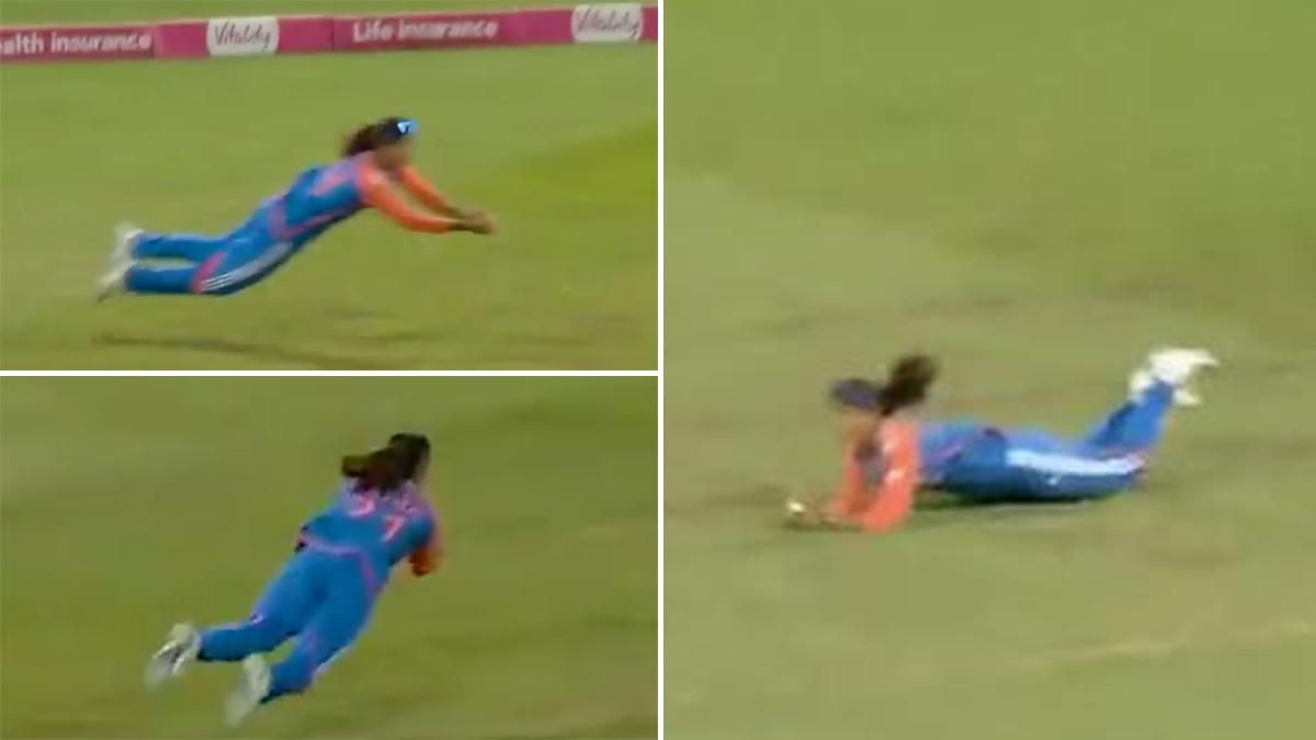 Radha Yadav Stunning Catch Video: ইংল্যান্ডের বিপক্ষে ফ্লাইং ক্যাচ রাধা যাদবের, দেখুন ভাইরাল ভিডিও