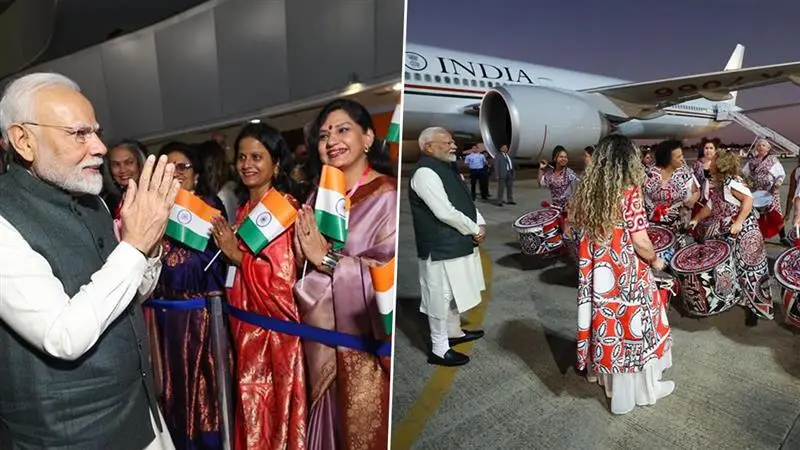 PM Modi Reached Brasilia: ব্রাসিলিয়া পৌঁছলেন প্রধানমন্ত্রী, জমকালো স্বাগত জানালেন প্রবাসী ভারতীয়রা (দেখুন ভিডিও)