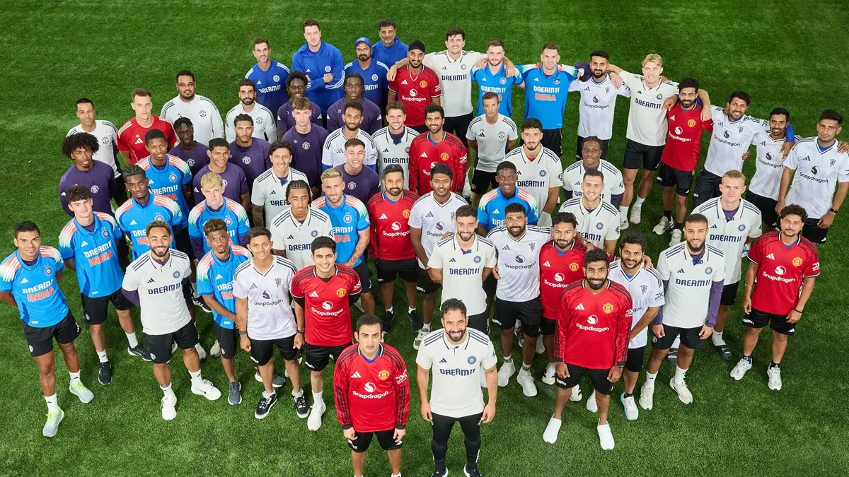 Team India Manchester United: ম্যানচেস্টারে ইউনাইটেড গিল-ব্রুনো ফার্নান্ডেজরা