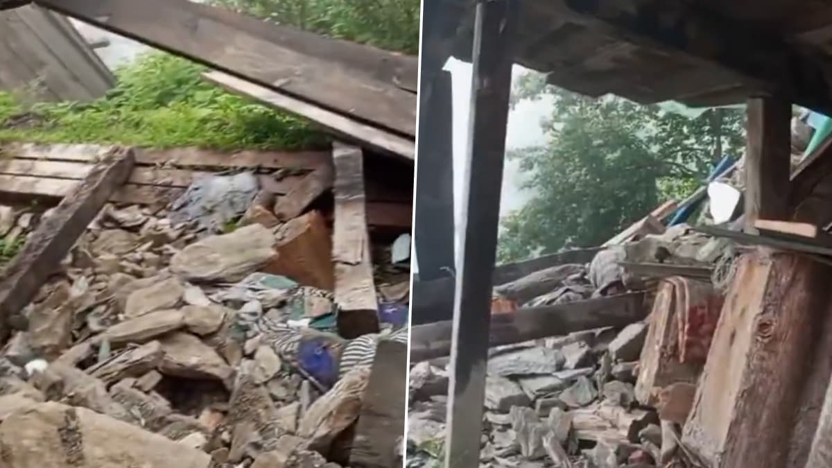 Kullu: হিমাচলে অব্যাহত ভূমিধস, ভেঙে পড়ল বাড়ি, অল্পের জন্য প্রাণে বাঁচলেন বাসিন্দারা, দেখুন ভিডিয়ো