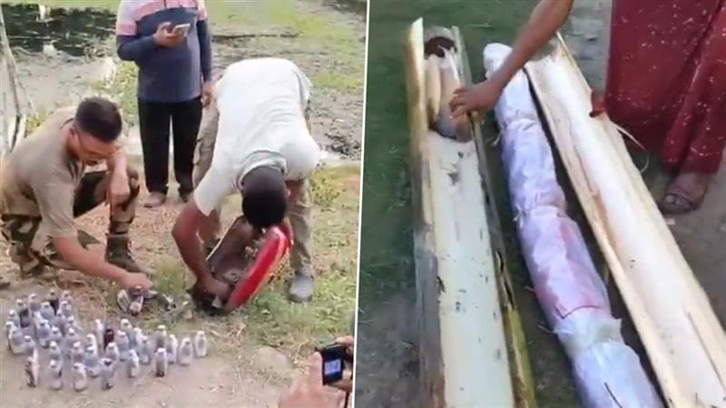 BSF: কলাগাছের কাণ্ডে লুকিয়ে ভেলায় ভাসিয়ে গাঁজা পাচারের চেষ্টা, রুখল বিএসএফ, দেখুন ভিডিও