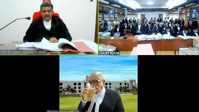 Gujarat High Court: মামলা চলাকালীন দেদার বিয়ারের গ্লাসে চুমুক, আইনজীবীর কীর্তিতে হতবাক বিচারপতি, ভাইরাল ভিডিয়ো