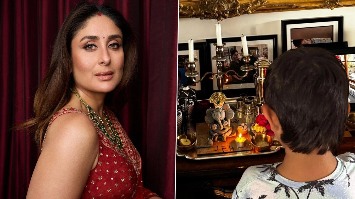 Kareena Kapoor Khan's Ganesh Chaturthi: নিজের হাতে তৈরি করলেন গণপতি, দুই ছেলে তৈমুর, জেহকে নিয়ে বিশেষ পুজো করিনার, দেখুন