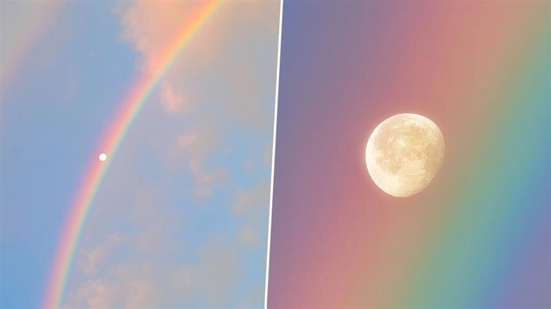 Viral Sky Moment: ঠিক সন্ধে নামার আগে, রামধনু ঘিরে ফেলল চাঁদকে, দেখুন সেই অলৌকিক দৃশ্য