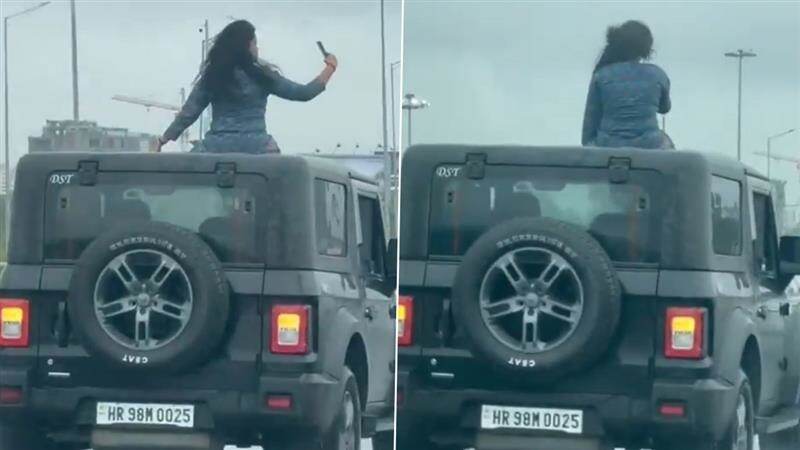 Viral Video: এই রিলই শেষ করবে সমাজকে? জাতীয় সড়কে গাড়ির মাথায় উঠে ভিডিয়ো মহিলার, দেখুন দুঃসাহসিক কাণ্ড