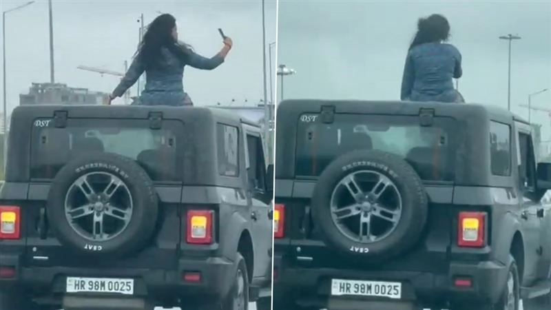 Viral Video: এই রিলই শেষ করবে সমাজকে? জাতীয় সড়কে গাড়ির মাথায় উঠে ভিডিয়ো মহিলার, দেখুন দুঃসাহসিক কাণ্ড