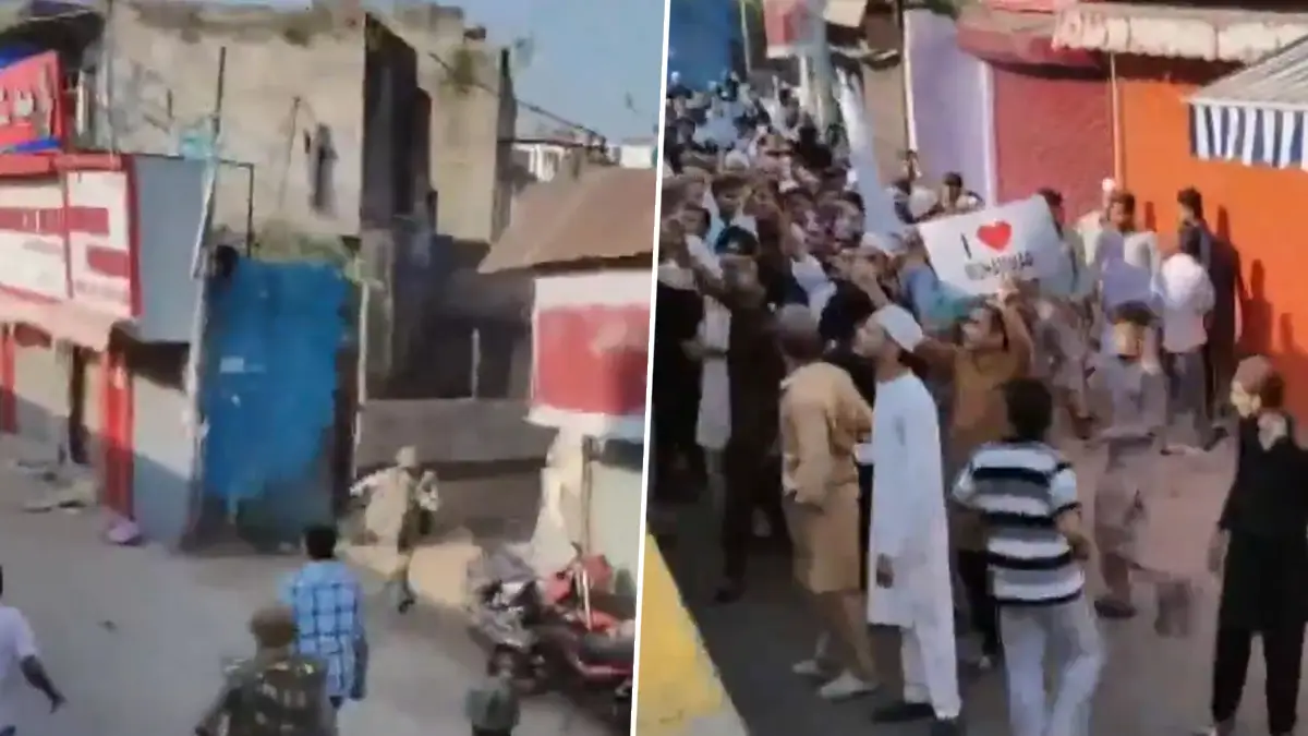 I Love Mohammad Protest: বারেলিতে এখনও থমথমে পরিস্থিতি, দরগা চত্বরে মোতায়েন পুলিশ, দেখুন ভিডিয়ো