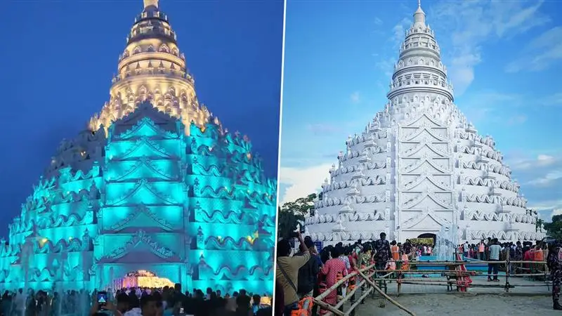 Kalyani ITI More Luminous Club Puja 2025: ভিড় টানছে ১৭০ ফুটের কল্যাণী আইটিআই মোড়ের পুজো, দেখুন ভিডিও