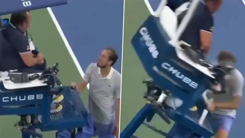 Medvedev Chair Umpire Incident: আম্পয়ারকে চেয়ার থেকে টেনে ফেলে দিচ্ছেন টেনিস তারকা ড্যানিল মেদভেদেভ! ভিডিও দেখে আঁতকে ওঠার জোগাড়, আসলে কি হয়েছিল! দেখুন ভিডিও