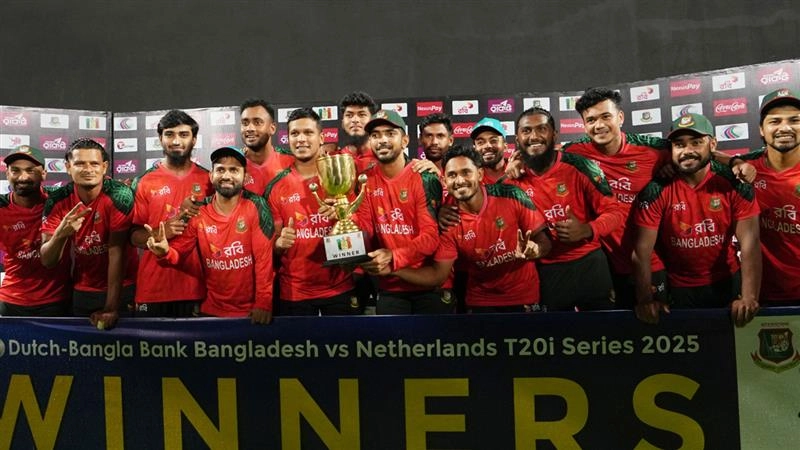 BAN vs NED 3rd T20I Scorecard: বৃষ্টিতে বাতিল শেষ ম্যাচ, নেদারল্যান্ডসকে হারিয়ে সিরিজ জিতল বাংলাদেশ