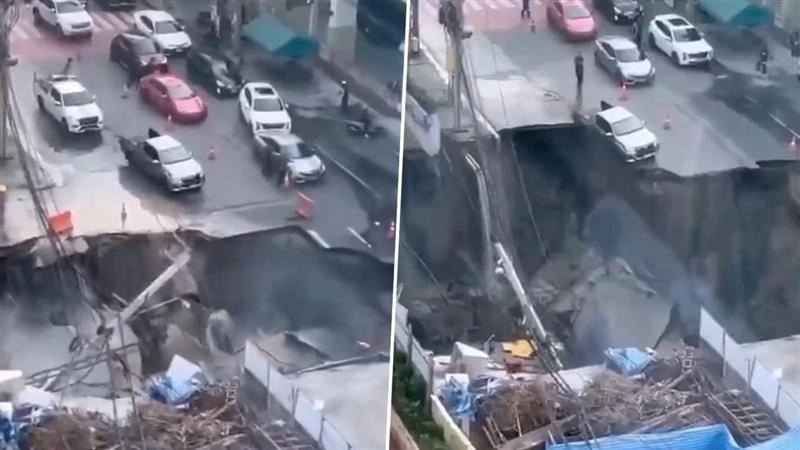 Viral Video: ব্যাস্ত রাস্তায় নেমে এল বিশাল 'দানব', গিলে খেলে গাড়িঘোড়া, ভাইরাল ভিডিয়ো