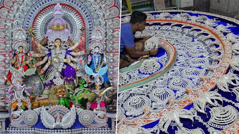 Happy Durga Puja 2025: ২.৫ কুইন্টাল রূপো দিয়ে এই সুন্দর মা দুর্গাকে দর্শন করেছেন কি?