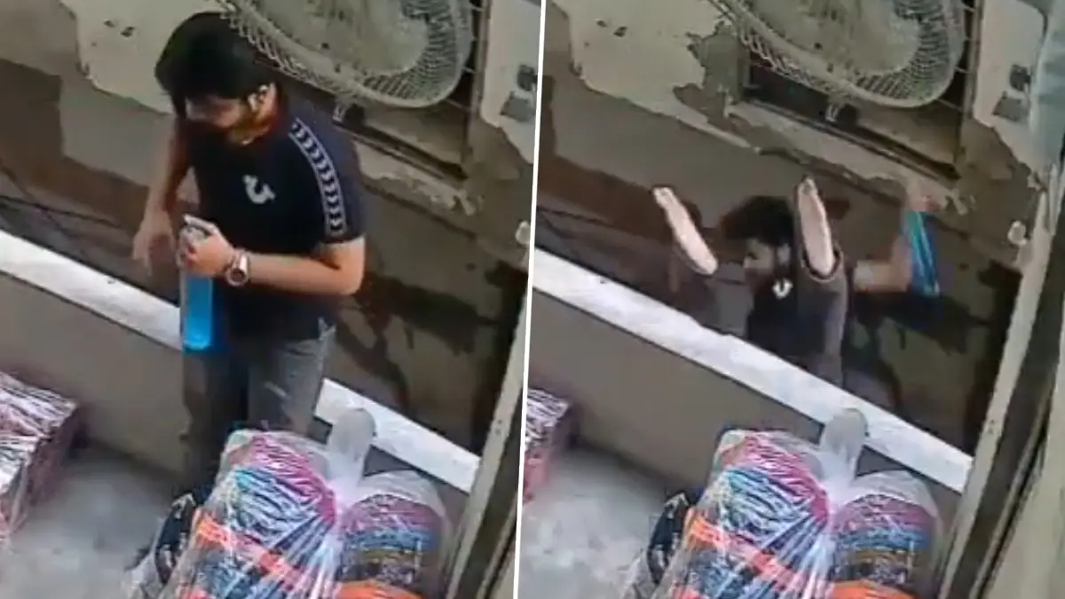 Man Falls From Second Floor: জল খেতে গিয়ে ব্যালকনি থেকে হুড়মুড়িয়ে পড়ে গেলেন ব্যবসায়ী, সিসিটিভিতে বন্দি ভয় ধরানো ফুটেজ