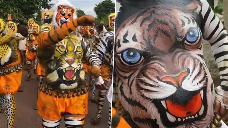 Tiger Dance Video: রাস্তায় ঘুরে বেড়াচ্ছে কেয়কশ বাঘ, হলুদ, কালো রংয়ে ভরে গেল গোটা চত্ত্বর, দেখুন ভিডিয়ো