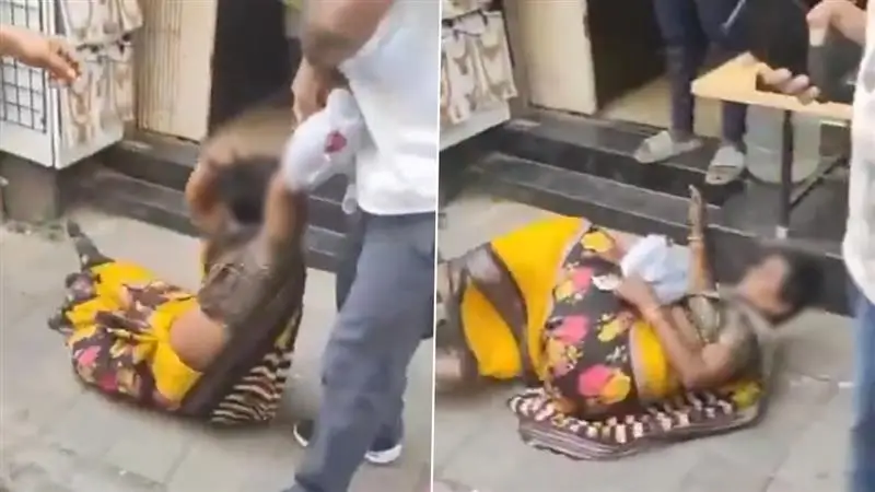 Man Beats Woman Video: শাড়ি চুরির অভিযোগ, মহিলাকে রাস্তায় ফেলে বুকে, পিঠে লাথি দোকানদারের, দেখুন ভিডিয়ো