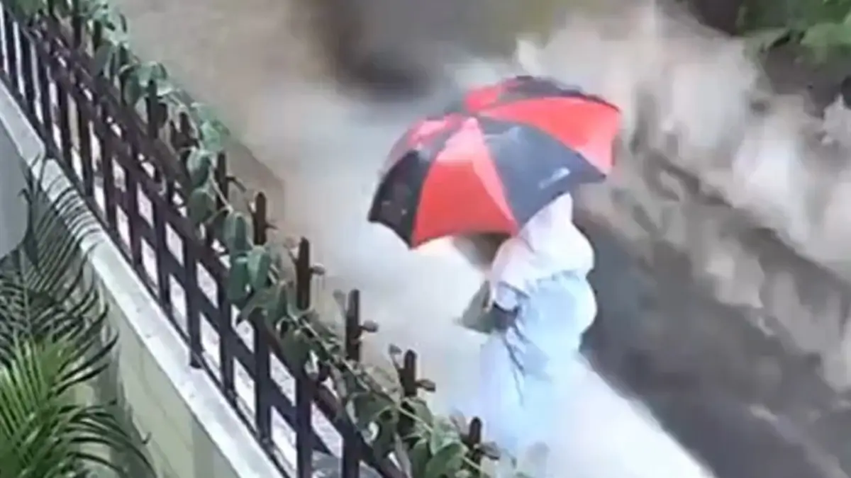 Shocking Video: মহিলার প্রায় গায়ের উপর... ক্যামেরায় ধরা পড়ল শিউরে ওঠা ভিডিয়ো