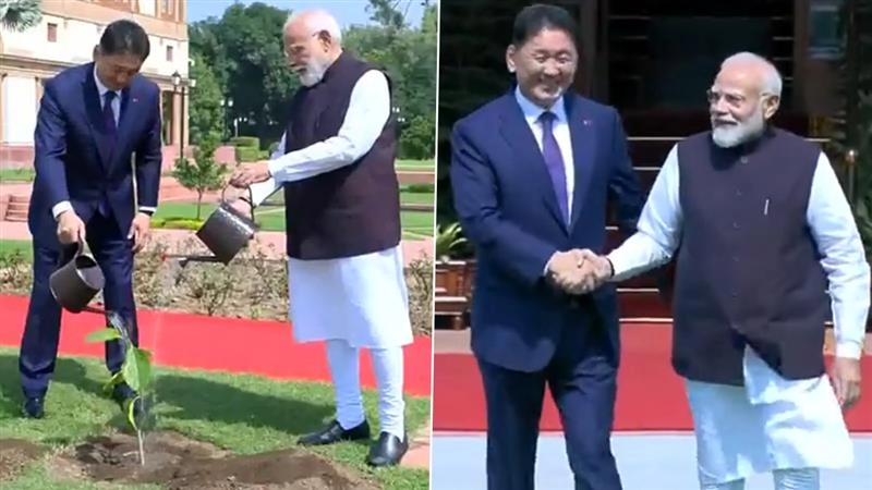 Khurelsukh Ukhnaa Meets Modi: মঙ্গোলিয়ার রাষ্ট্রপতি খুরেলসুখ উখনার সঙ্গে নরেন্দ্র মোদীর সাক্ষাৎ