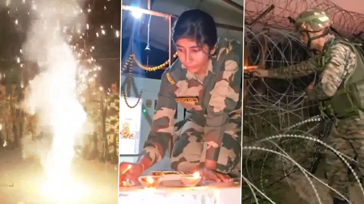 Indian Army Celebrates Diwali: সীমান্তে অতন্দ্র প্রহরার মাঝে সেনার দীপাবলি উদযাপন, আলোয় ভরা উৎসবের মাঝেও দায়িত্বের অঙ্গীকার (দেখুন ভিডিও)