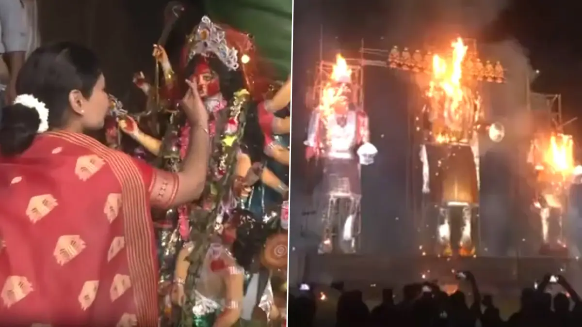 Durga Puja 2025: কোথায় চলছে মায়ের বরণ, কোথাও আবার রাবণ দহন, দশমীর সন্ধ্যায় বিষাদের সুর তিলোত্তমায়