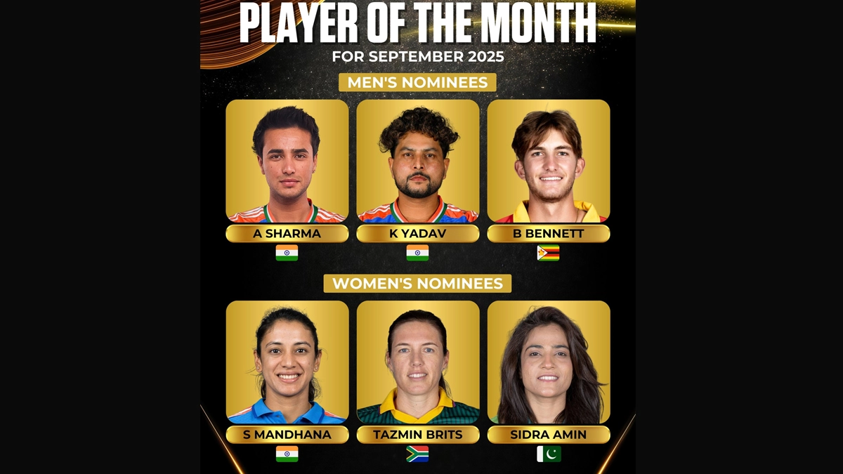ICC's September Player: সেপ্টেম্বরের আইসিসির সেরার তালিকায় অভিষেক-কুলদীপ-বেনেট, মহিলাদের তালিকায় নাম উঠল স্মৃতির