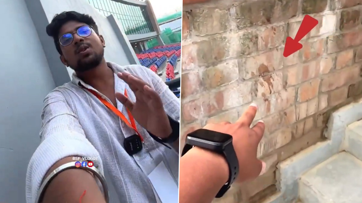 Cricket Viral Video: উদ্বোধন হতেই বিহারের আন্তর্জাতিক ক্রিকেট স্টেডিয়ামের দেওয়াল জুড়ে গুটখার দাগ, দেখুন ভিডিও