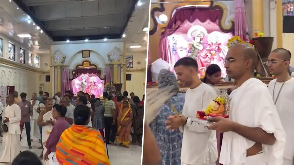 Govardhan Puja: গোবর্ধন পূজা উপলক্ষে প্রয়াগরাজের ইসকন মন্দিরে ব্যপক ভক্তের ভিড়