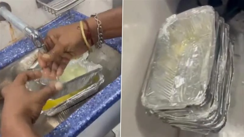 Train Viral Video: এঁটো ফয়েল ধুয়েই ফের যাত্রীদের খাবার পরিবেশন? সামনে এল দূরপাল্লার ট্রেনের 'আসল' ছবি