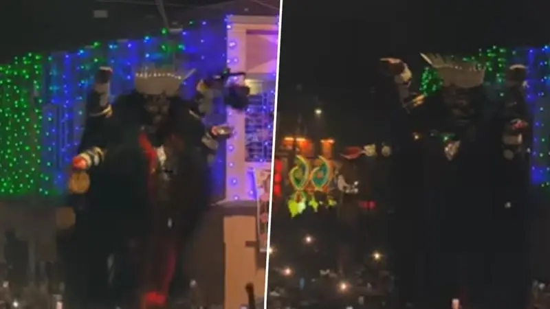 West Bengal Kali Puja 2025: নিরঞ্জনের আগে বামা কালী নাচলেন ভক্তদের কাধে চেপে, শান্তিপুরের সেই দৃশ্য যেন অনির্বচনীয়, দেখুন বামা মায়ের নাচ