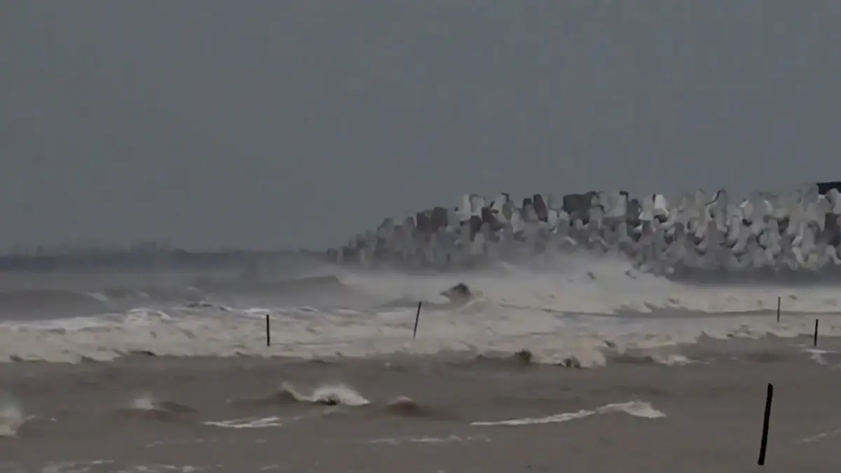 Cyclone Montha: আকাশ কালো, ঘূর্ণিঝড়ের 'ল্যান্ডফলের' আগেই যেন গিলতে আসছে সমুদ্র, দেখুন ভিডিয়ো