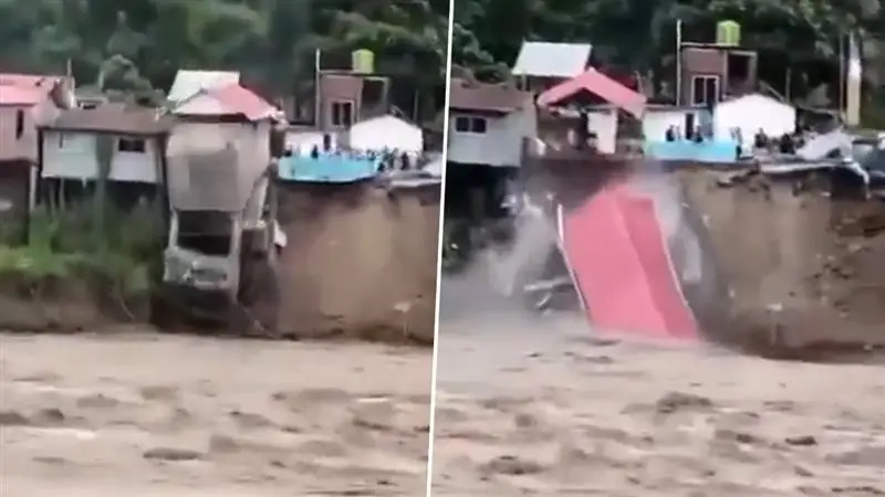 North Bengal Flood Video: ভয়ঙ্কর রূপ নিয়েছে তিস্তা, গিলে খাচ্ছে বাড়ি, ঘর দেখুন