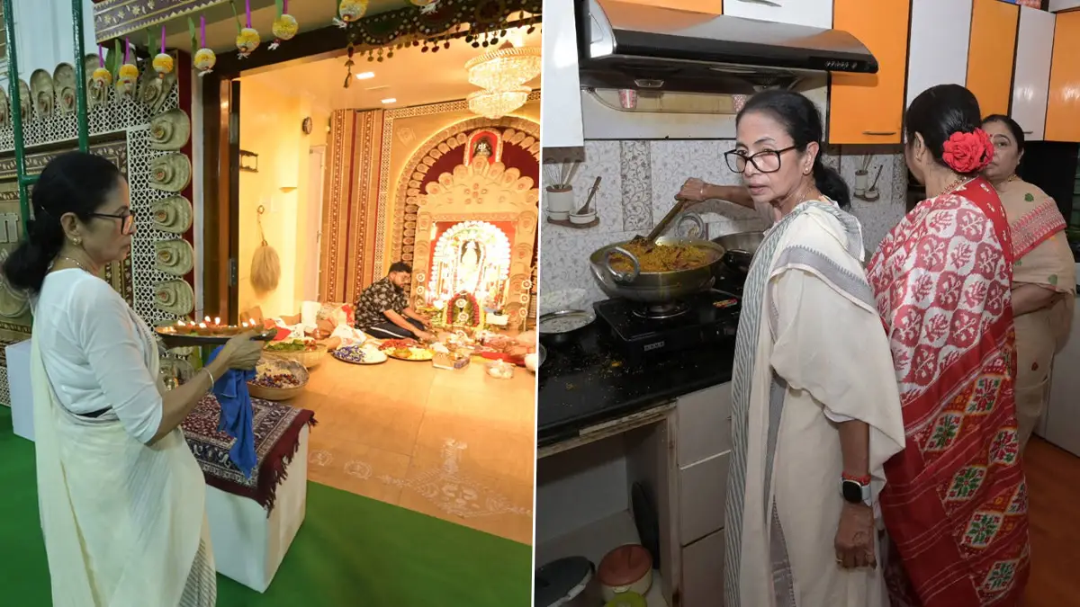 Mamata Banerjee Kali Puja: ভোগ রাঁধা থেকে অতিথি আপ্যায়ন, বাড়ির পুজোতে মাতলেন মমতা, দেখুন ছবিতে