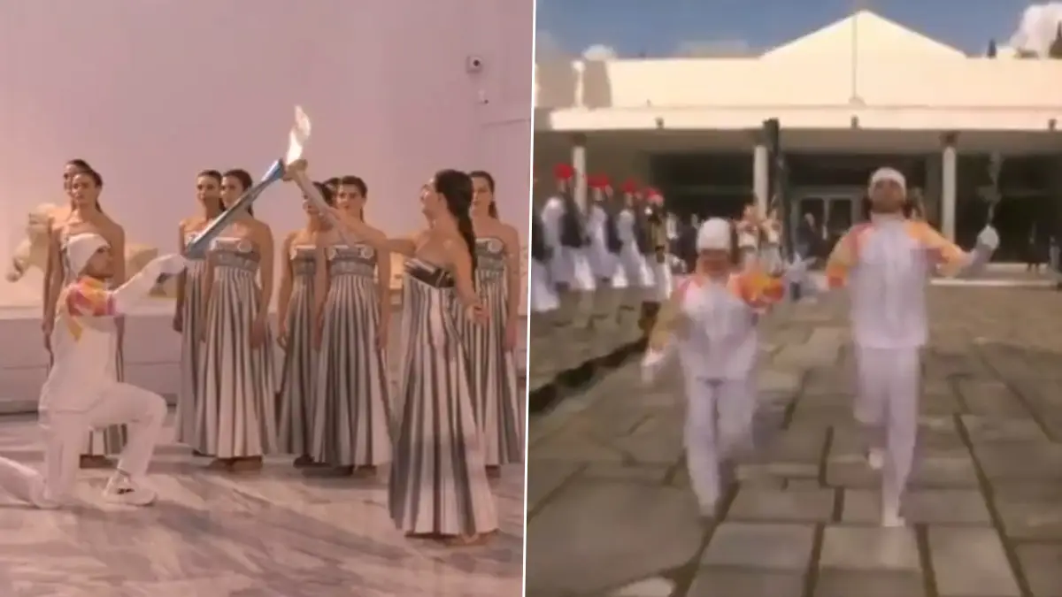 The Olympic Flame: গ্রিসে জ্বলে উঠল অলিম্পিকের মশাল, পাড়ি দিল ইতালিতে