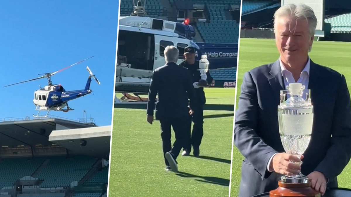 Ashes 2025-26: হেলিকপ্টারে সিডনি স্টেডিয়ামে এল অ্যাশেজের ট্রফি; দেখুন ভাইরাল ভিডিও
