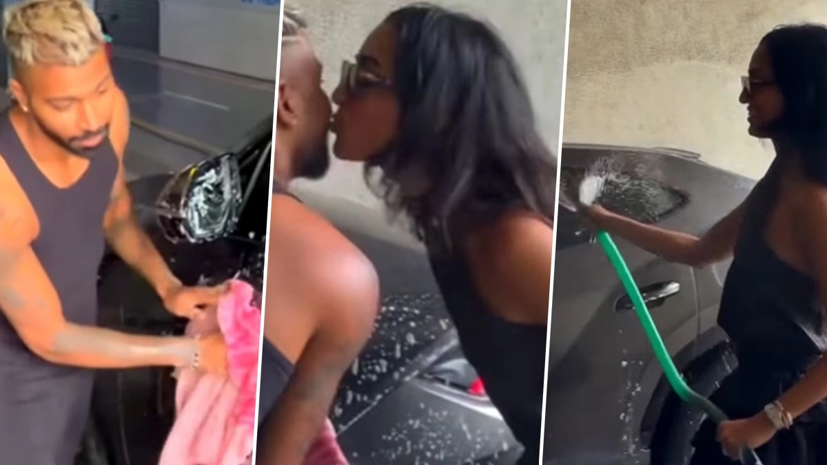 Hardik Pandya Video: গাড়ি মুছতে মুছতেই প্রেমিকা মাহিকাকে চুম্বন হার্দিক পান্ডিয়ার, ভিডিয়ো ভাইরাল মুহূর্তে
