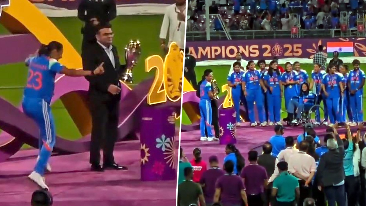 Harmanpreet Kaur Performs Bhangra Video: বিশ্বকাপ জিতে জয় শাহের হাত থেকে ট্রফি নেওয়ার আগে হরমনপ্রীতের ভাঙরা নাচ, দেখুন ভিডিয়ো