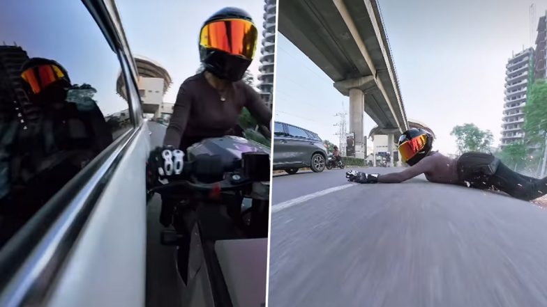 Gurugram Hit-and-Run Video: গলফ কোর্স রোডে বাইকার তরুণীকে ধাওয়া করে গাড়িতে ধাক্কা, প্রকাশ্যে ভয়াবহ ভিডিও