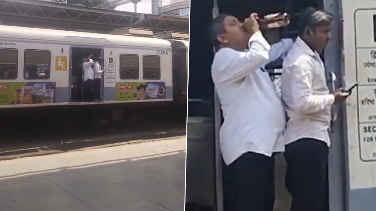 Drinking Alcohol in Local Train: চলন্ত লোকাল ট্রেনের দরজায় দাঁড়িয়ে মদ্যপান যাত্রীর! ফাঁকা কাঁচের বোতল ফেলা হলো ট্র্যাকে
