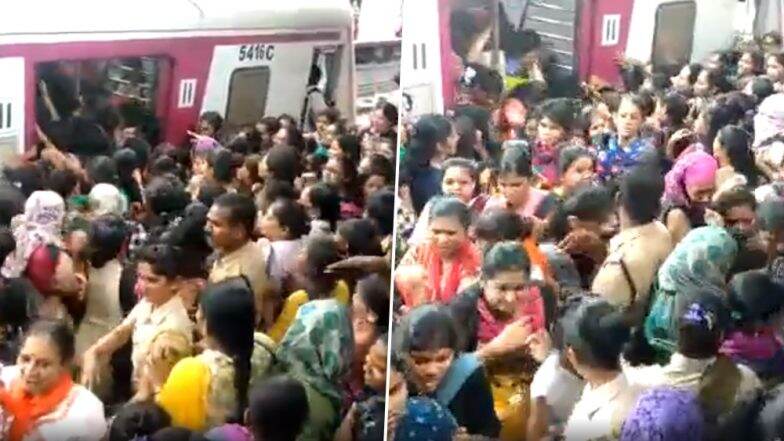 Thane: বৃষ্টি ব্যাহত ট্রেন পরিষেবার মাঝে স্টেশনে মহিলা কামরা থেকে যাত্রীদের আতঙ্কের নামা-ওঠা (দেখুন ভাইরাল ভিডিও ) Thane: বৃষ্টি ব্যাহত ট্রেন পরিষেবার মাঝে স্টেশনে মহিলা কামরা থেকে যাত্রীদের আতঙ্কের নামা-ওঠা (দেখুন ভাইরাল ভিডিও )