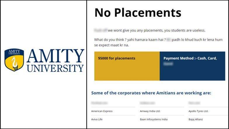 Amity University Website-এর প্লেসমেন্ট পেজে পর্ন সাইটে ৩ লক্ষ টাকার বেতনের চাকরীর খবর! Amity University Website-এর প্লেসমেন্ট পেজে পর্ন সাইটে ৩ লক্ষ টাকার বেতনের চাকরীর খবর!