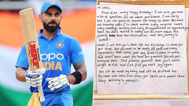 Happy Birthday Virat Kohli: আজ জন্মদিন ভারতীয় ক্রিকেট দলের অধিনায়ক বিরাট কোহলির, নিজেকে লিখলেন একটি চিঠি Happy Birthday Virat Kohli: আজ জন্মদিন ভারতীয় ক্রিকেট দলের অধিনায়ক বিরাট কোহলির, নিজেকে লিখলেন একটি চিঠি