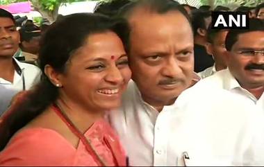 Ajit Pawar:  দলে ফিরেই দৃঢ় বন্ধনে আবদ্ধ অজিত পাওয়ার, মহারাষ্ট্র বিধানসভার বাইরে দাদাকে আঁকড়ে সুপ্রিয়া সুলে