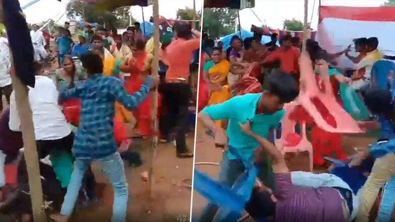 Telangana: বিয়ে বাড়িতে ডিজে বাজানো নিয়ে ঝামেলার জেরে বরপক্ষ-কনেপক্ষর চেয়ার ছোড়াছুড়ি, ভাইরাল ভিডিও Telangana: বিয়ে বাড়িতে ডিজে বাজানো নিয়ে ঝামেলার জেরে বরপক্ষ-কনেপক্ষর চেয়ার ছোড়াছুড়ি, ভাইরাল ভিডিও