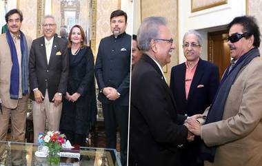 Shatrughan Sinha Meets Pakistan President Arif Alvi: পাকিস্তানের প্রেসিডেন্ট আরিফ আলভির সঙ্গে সাক্ষাৎ শত্রুঘ্ন সিনহার, আলোচনায় কাশ্মীর প্রসঙ্গ